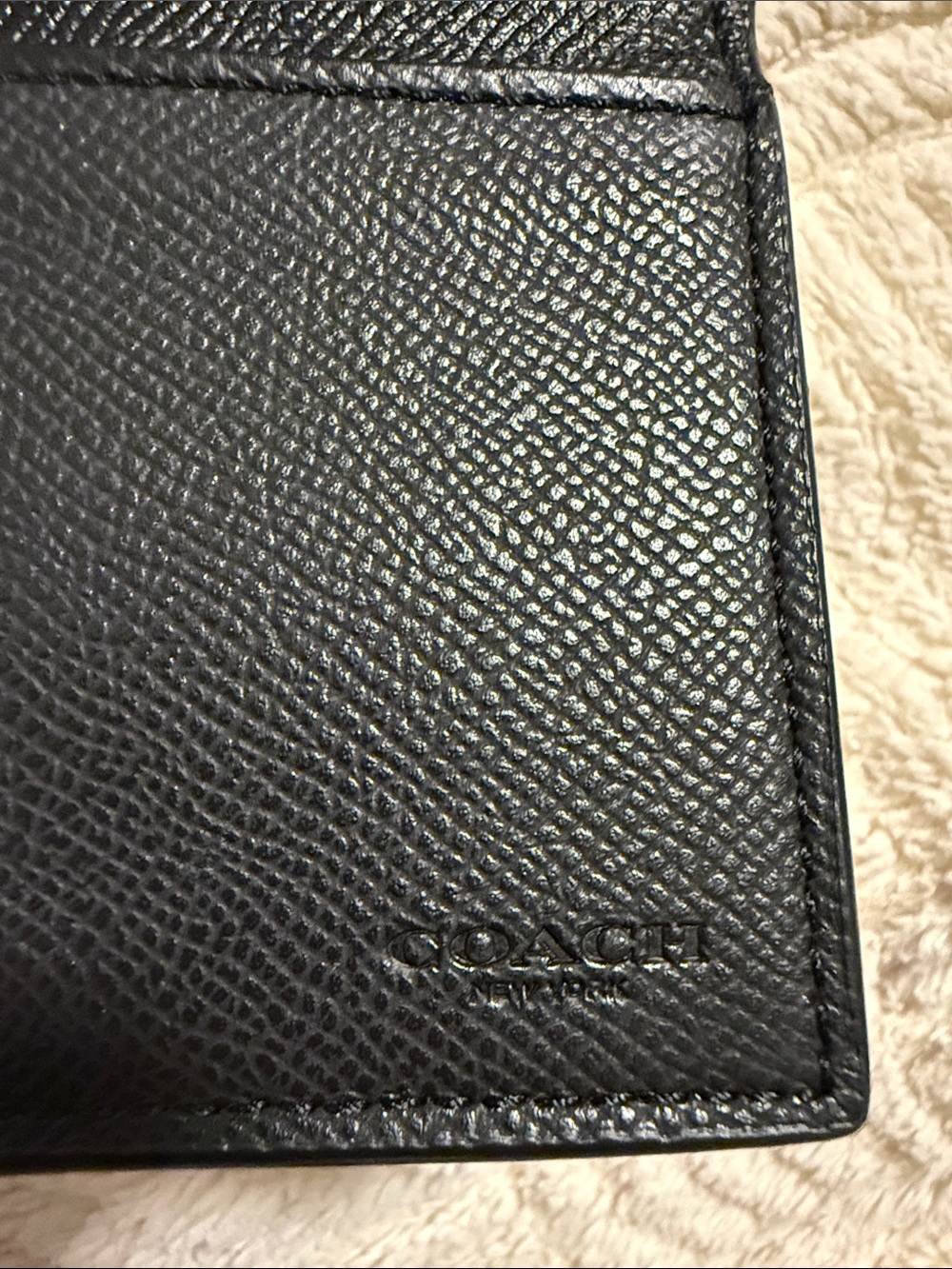 Coach Black Pebbled Leather w/ Removable Checkbook Wallet 2Fer - Picture 7 of 13